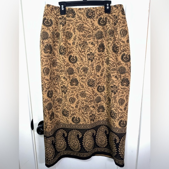 Briggs Floral Brown and Black Maxi Skirt - Picture 1 of 8